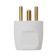 Stikprop S50 rund hvid m/jord - Elworks